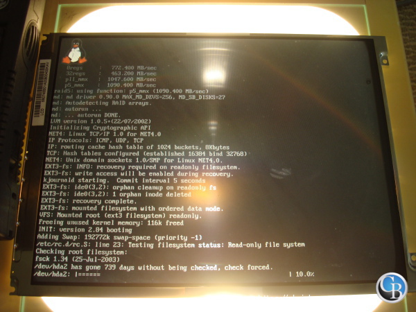 The LCD laying on the projector base