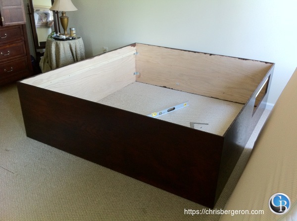 The bed frame in a room