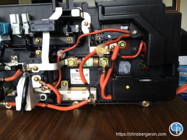 One of the business ends of the battery pack