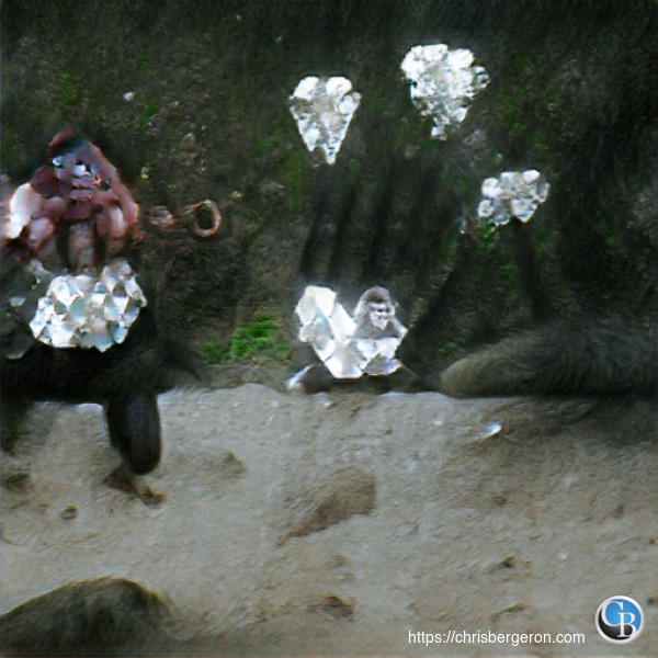 an ape with diamond hands "an ape with diamond hands"