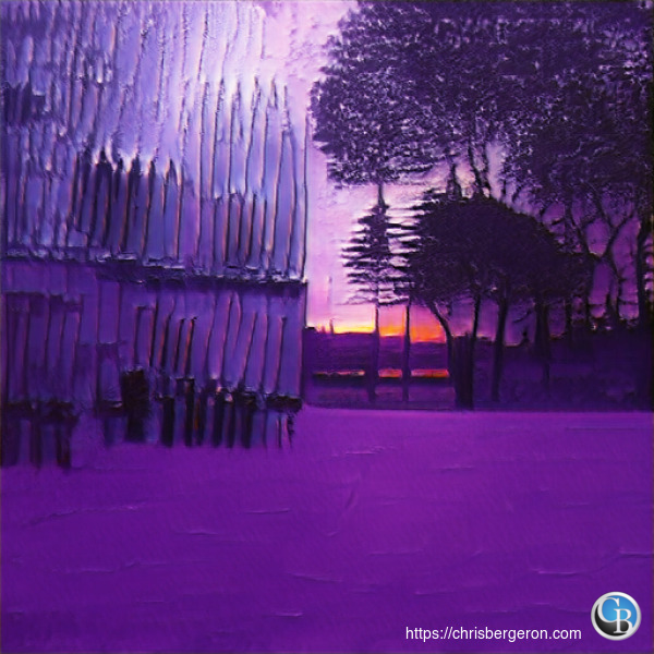 "a sunset with knives"